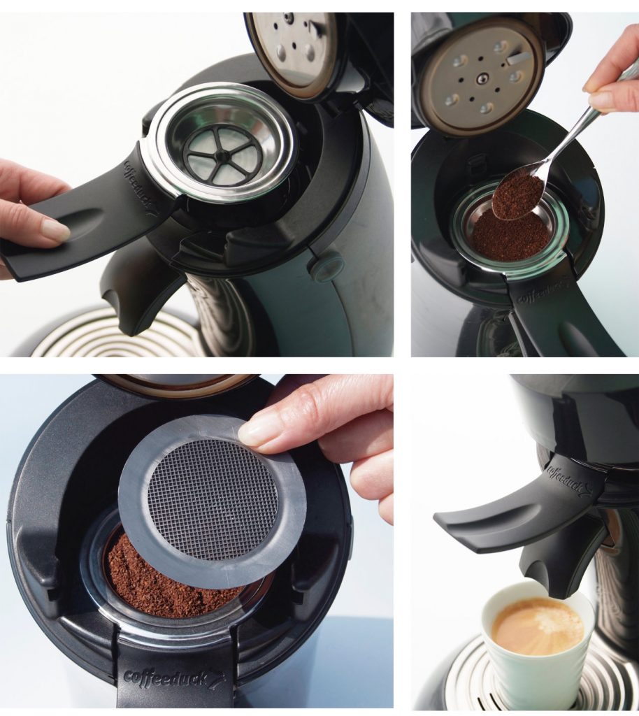 coffeduck navulsysteem vor nespresso en senseo